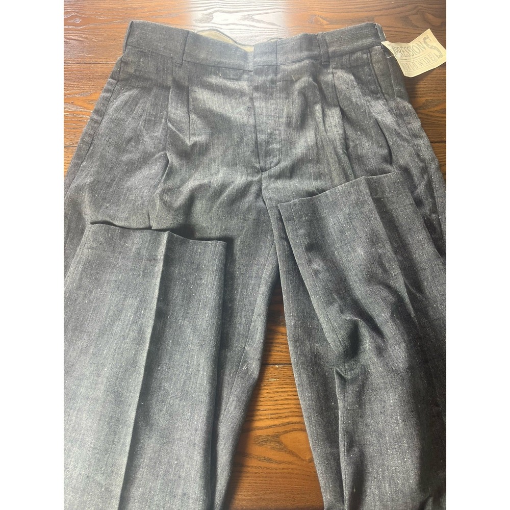NEW Vintage Expressions Worldwide Gray Dress Pants Men's Size 34x32 Made USA